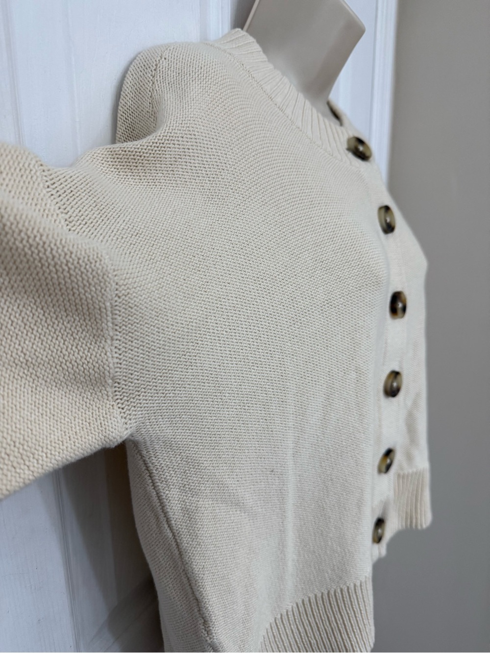 Madewell Broadway Cardigan Sweater Cream 100% Cotton Button Front Size S - Picture 9 of 16